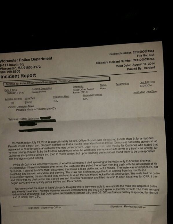 Golocalworcester Worcester Pd Remains Silent About Man Dumped In Downtown Trash Bin